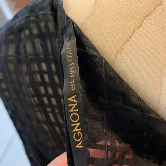 Agnona Womens Black Sheer Long Sleeve Round Neck Pullover Top Womens Size 40 - Picture 3 of 11